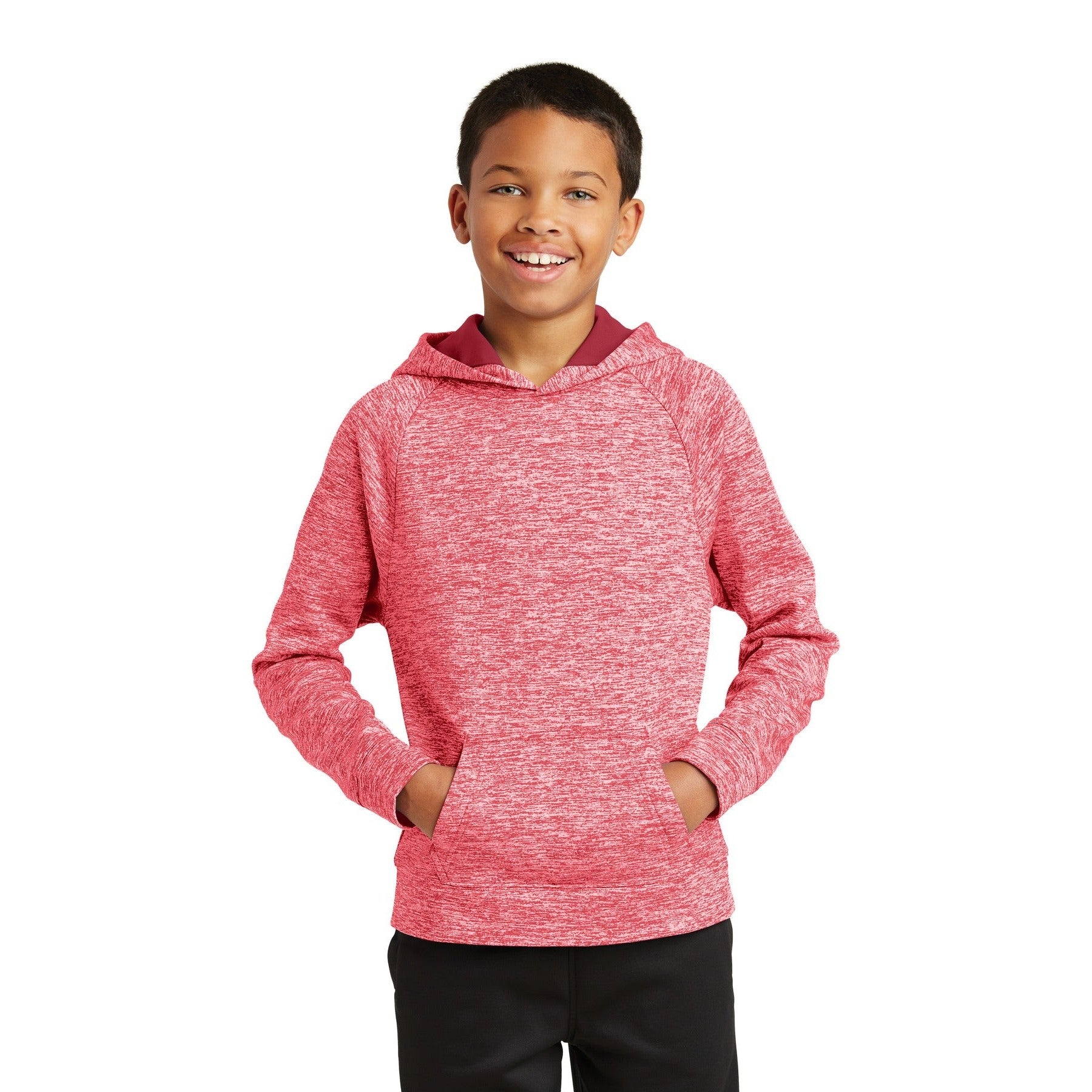 Sport-Tek-Sport-Tek® Youth PosiCharge® Electric Heather Fleece Hooded Pullover. YST225-MedTech-2